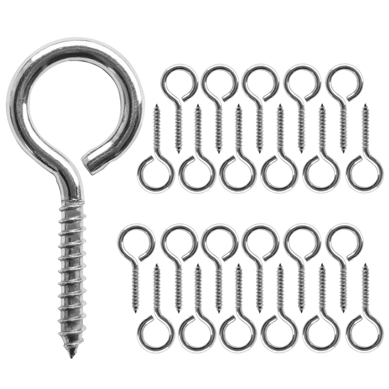 [Australia - AusPower] - 12 Pcs Screws Eye hooks 2.56 Inch 304 Stainless Steel Heavy Duty Eye Hooks Screw,m5 screw eye,Rust and Corrosion Resistant,Load Bearing 200LB,Indoor & Outdoor Use (12) 12 