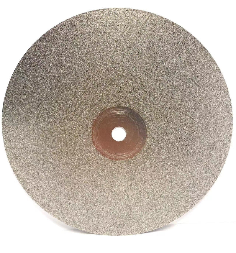 [Australia - AusPower] - Diamond Flat Lap Disc, 8 Inch, 180 Grit, 1/2 Inch Arbor, for Gemstone Glass Ceramics Grinding Polishing (180 Grit) 