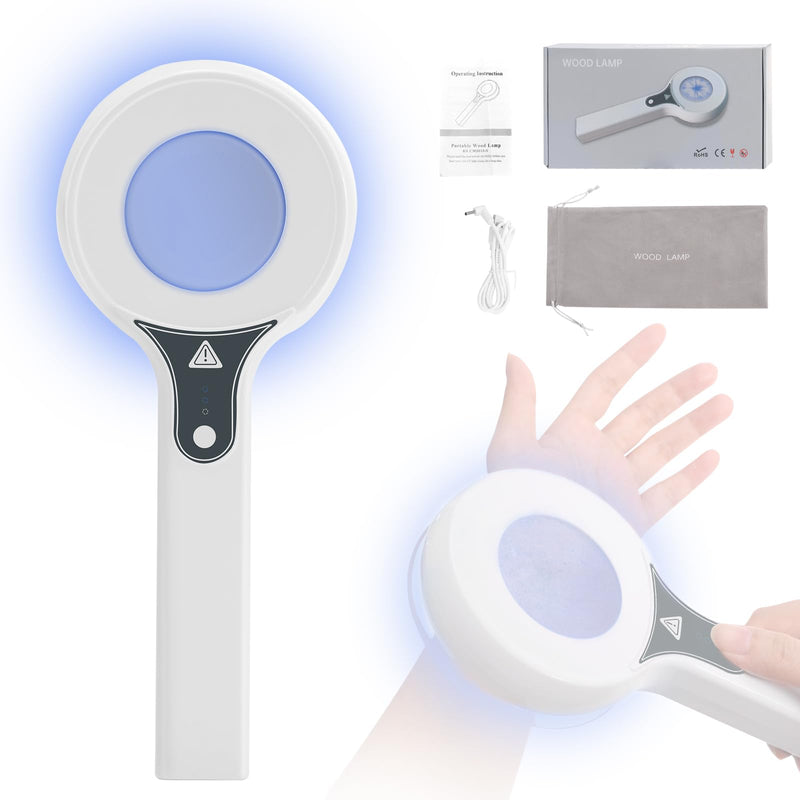 [Australia - AusPower] - Woods Lamp, Yofuly Handheld Woods Lamp Skin Analyzer, Portable Face Detector, Professional Esthetician Facial Magnifying Analyzer for Spa, Salon and Home Use Small 