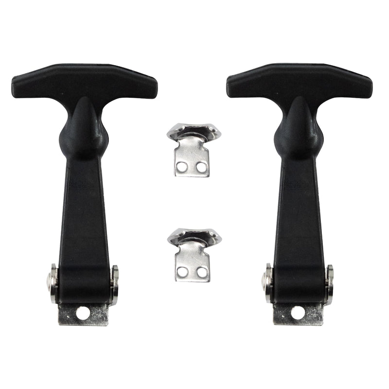 [Australia - AusPower] - 4.6'' Rubber Flexible T-Handle Draw Latches, Black Rubber Hood Machine Draw Latches with Brackets for Tool Box, Boat, Cooler, Golf Cart, Machine Equipment, 2pcs 4.6''/T-Handle 