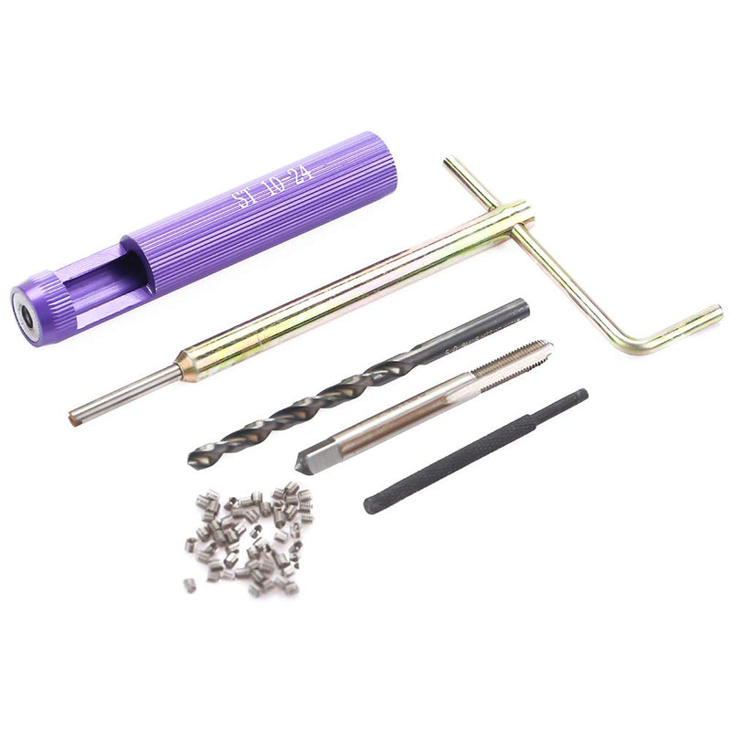 [Australia - AusPower] - 50Pcs Stainless Steel Coiled, Thread Repair Insert, Helical Insert 10 24 Helicoil Kit Wire Helical Screw Thread Inserts Kit Imperial 10 24Unc X 1.5D 