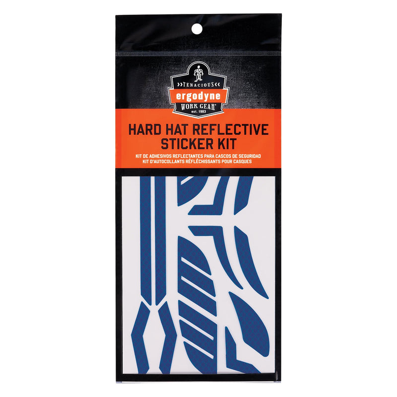 Ergodyne Skullerz 8961 Reflective Hard Hat Stickers, Safety Helmet Strips, Hard Hat Accessories Adhesive Sticker Decal Kit