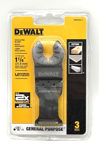 DEWALT OSC 1-1/4-inch titanium wood and metal oscillating tool blades, 3-pack