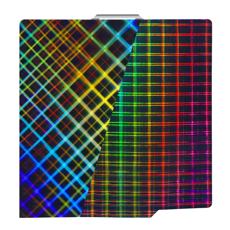 [Australia - AusPower] - Smooth Rainbow Mesh+Plaid PES Sheet for Bambu Lab X1/X1C/X1E/P1P/P1S/A1, Flexible PES Build Plate for Bambu Labs 3D Printer Platform 257x257mm PES(Rainbow Mesh+Plaid) For Bambu X1/X1C/X1E/P1P/P1S/A1 