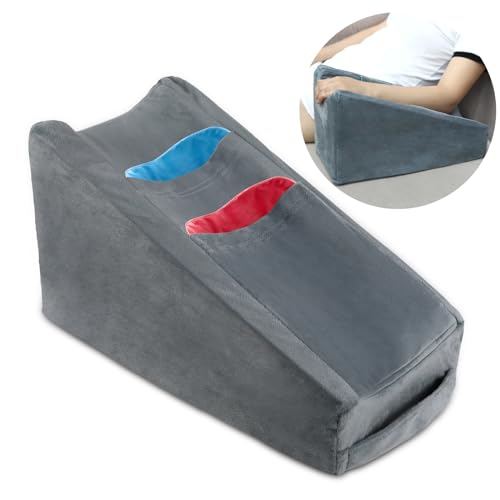 Arm Elevation Pillow Arm Wedge Pillows for Adults Arm Support Pillow with Pocket for Post Surgery Elbow Rest Pillow with Removable Pillow for Sleeping(Grey) Grey