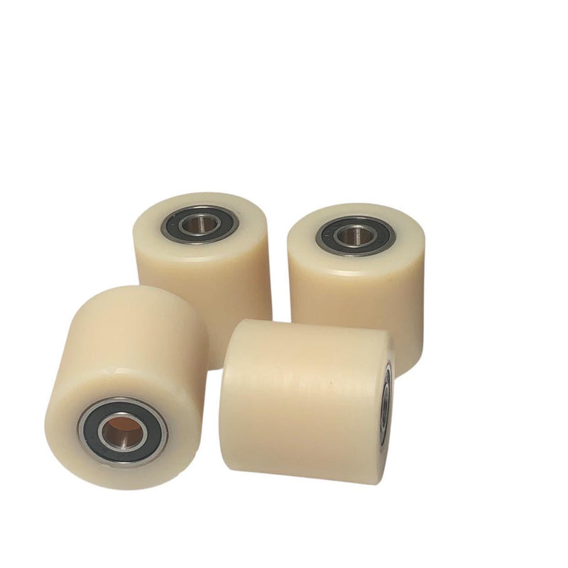 [Australia - AusPower] - Nylon Pulley 4 pcs 1.5-inch Nylon Roller Wheel with Bearings, CNC Guiding Wheel Flat Belt Idler (1.5in Diameter - 1 in Wide - 3/8 in Bearing) 1.5 * 1 