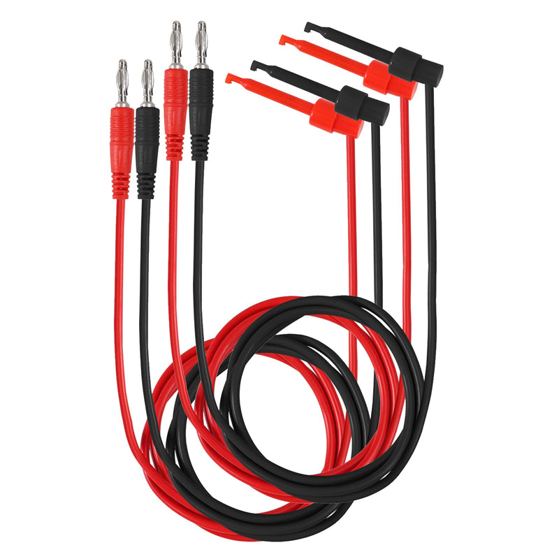 [Australia - AusPower] - DIANN 4pcs Banana Plug to Test Hook Clips Test Lead Cable Line Wire 4mm Banana Plug for Multi-Meter Electrical Test Jumper Wire 1m/3.3ft Electrical Connector 