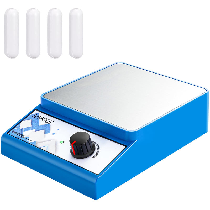 [Australia - AusPower] - Magnetic Stirrer with 4 PCS Stir Bars, Stir Plate 3000RPM Magnetic Mixer 3000mL Lab Stirrers (No Heating) Square Blue 