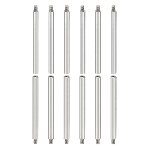 PATIKIL steel M4 spacer standoffs, 60+6mm length, 12-piece set for mounting and spacing components