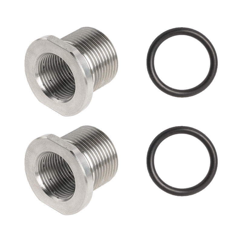 [Australia - AusPower] - 2 Pack Thread Adapters and Washers?1/2x28 to 5/8x24 Stainless Steel Thread Protector with Rubber Washer (Silver) Silver 