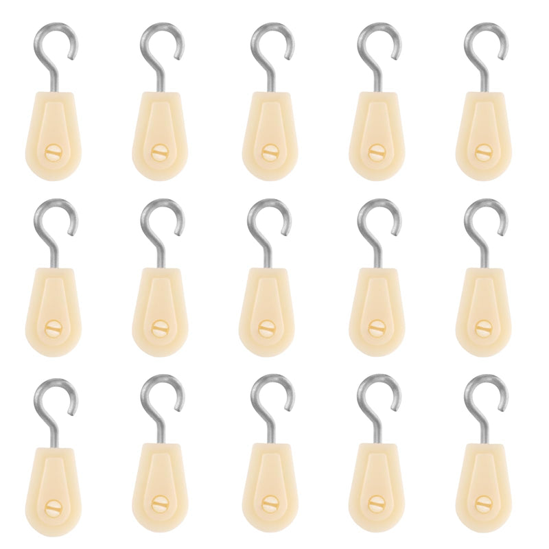 [Australia - AusPower] - 15 PCS Plastic Pulley Sturdy Small Pully Wheel Nylon Pully for Wire Amateur, School Project DIY, Outdoor Clotheslines 