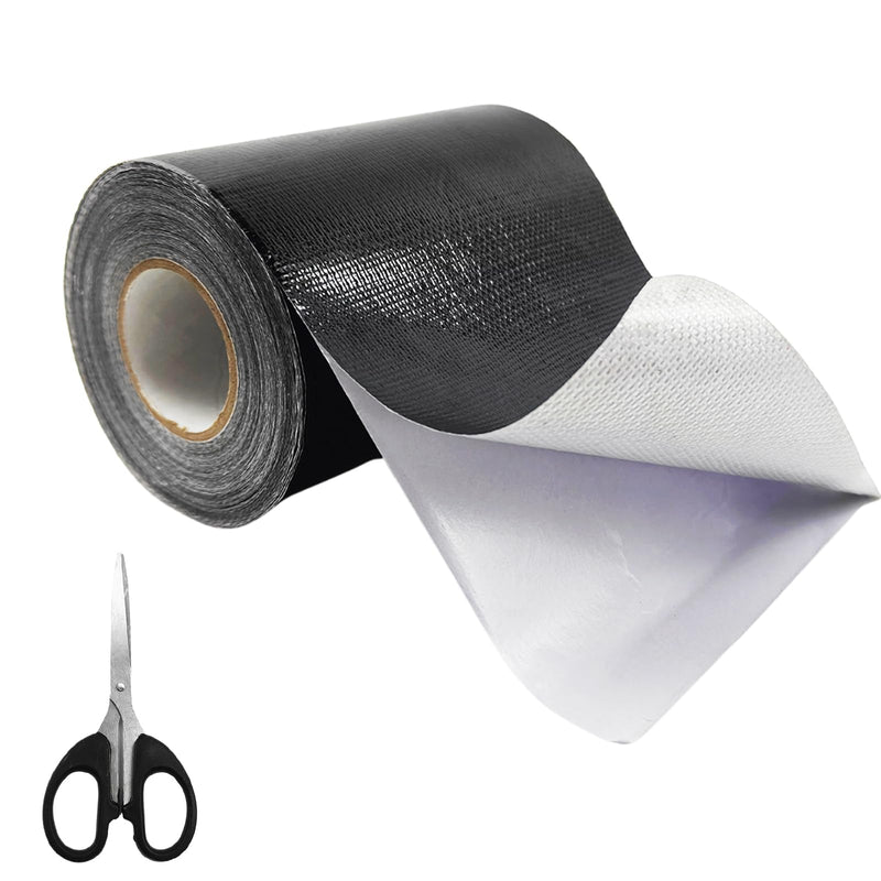 4.5Inch × 40FT RV Awning Repair Tape with Scissors, Outdoor Heavy Duty Repair Tape for Tarp, Tent, Boat Cover, Canvas, Sail Tape, Waterproof, UVproof and Heat-Resistant Tear Repair Pctch Kit Black 1