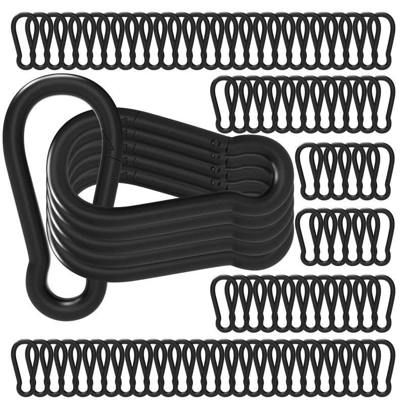 [Australia - AusPower] - Carabiner Clips M6 Spring Snap Hooks 120PCS Black Small Carabiners Galvanized Steel Quick Links Caribiniers for Outdoor Hiking Camping hammocks dog leashes backpack snaps M6-120PCS 120 