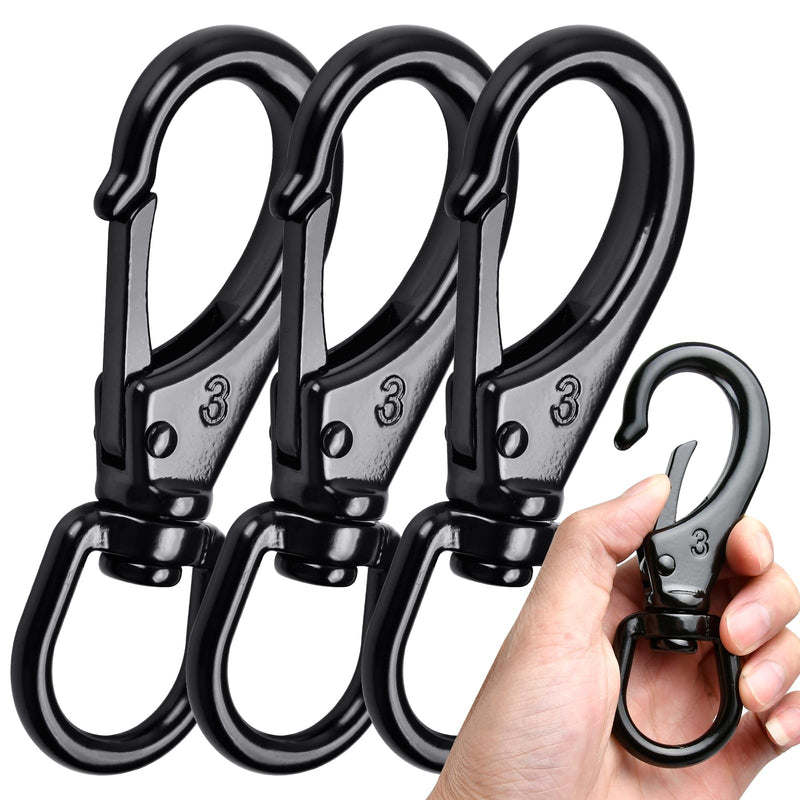 [Australia - AusPower] - 3 PCS Swivel Snap Hooks, 4.65 inch Swivel Hooks, 331 LBS Capacity Heavy Duty Flag Clips, Stainless Steel Swivel Eye Snaps, Swivel Carabiner for Marine Sports Luggages Pets Keychains Flagpole 