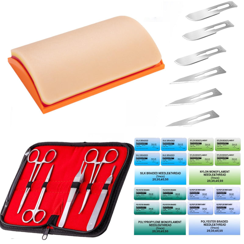 [Australia - AusPower] - Medarchitect Suture Practice Complete Kit (29 Pieces) for Medical Student Suture Training, Include Suture Tools, Suture Thread & Needle 