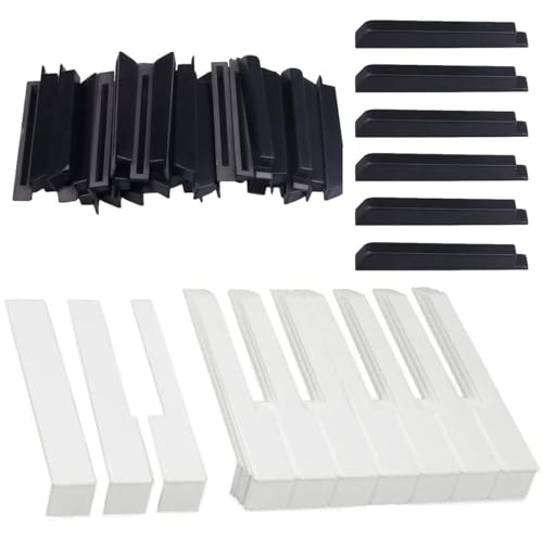 Piano Keytops Replacement 88 Key Piano Keys Top Complete Set Black and Plastic White Key Repair Kit