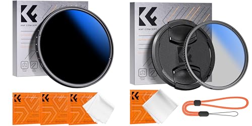 58mm Variable ND/CPL/Lens Cap Kits (3Pcs) Neutral Density ND2-2000(1-11 Stops) Polarizing Lens Filter with 18 Multi-Layer Coated for Camera Lens
