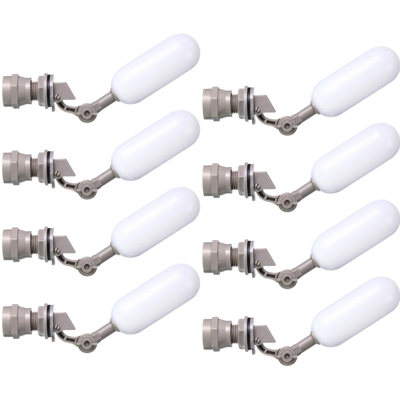 [Australia - AusPower] - 8 Pieces 1/2 Inch Float Ball Valve Plastic Mini Float Valve With Adjustable Arm for Automatic Water Level Control of Tank 8 