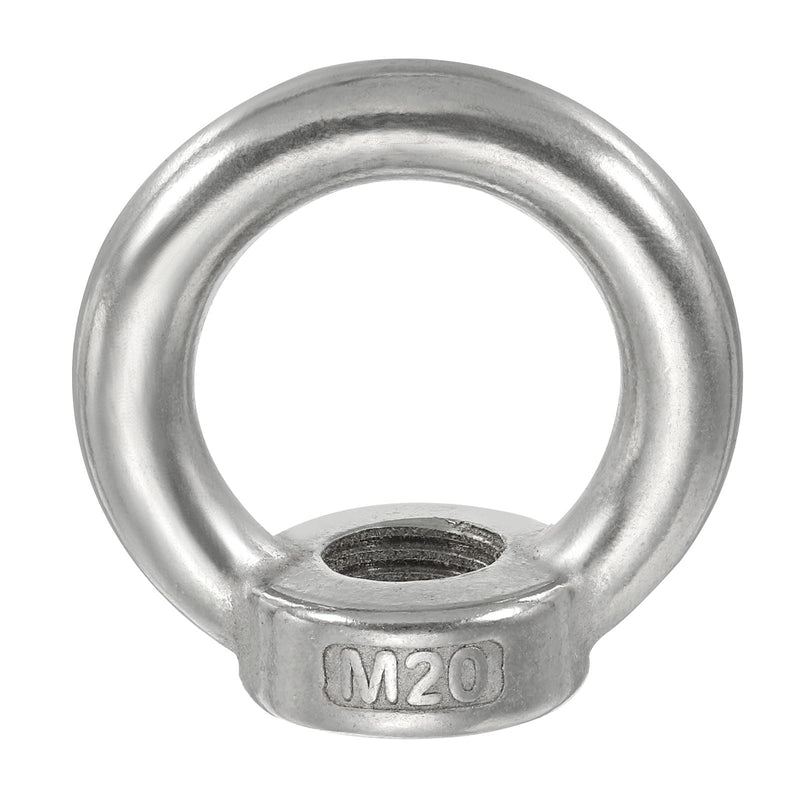[Australia - AusPower] - PATIKIL Lifting Eye Nut M20, 1Pcs 304 Stainless Steel Female Thread Nuts Fastener Shoulder Metric Ring for Marine 1 