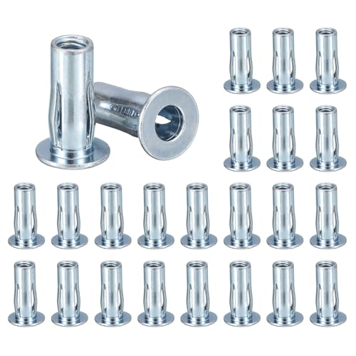 Awclub 5/16-18 multi-grip carbon steel rivet nuts with flat heads, 24-piece set for construction fasteners