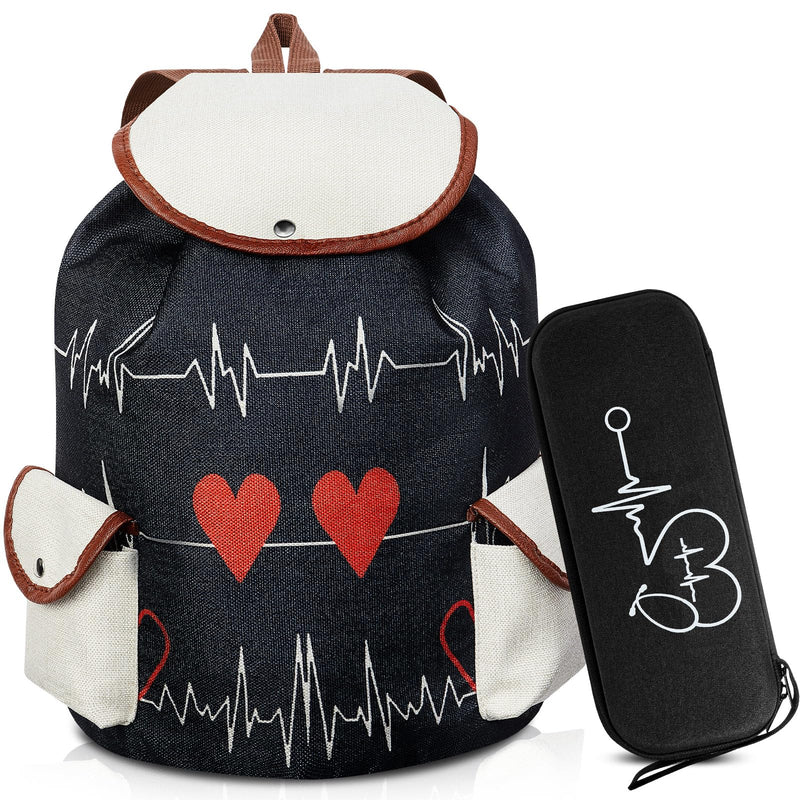 [Australia - AusPower] - 2 Pcs Nurse Backpack Bag and Stethoscope Case Nursing School Essentials Graduation Gifts 15. 4 Inch Laptop Nurse Accessories for CNA Doctor Working Travel 