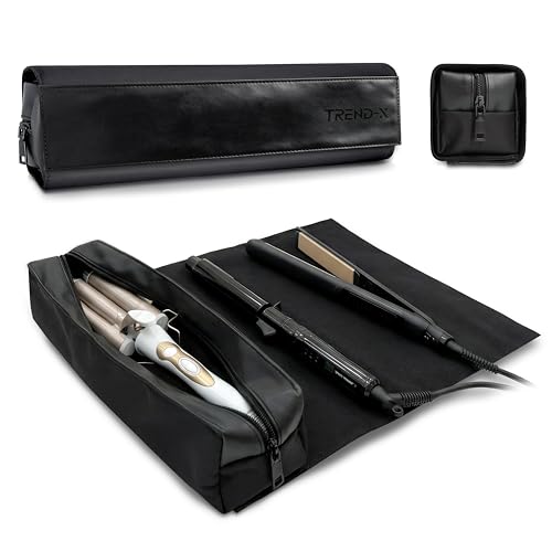TREND-X hair styling tools organizer bag with heat-resistant mat for storing hot styling tools