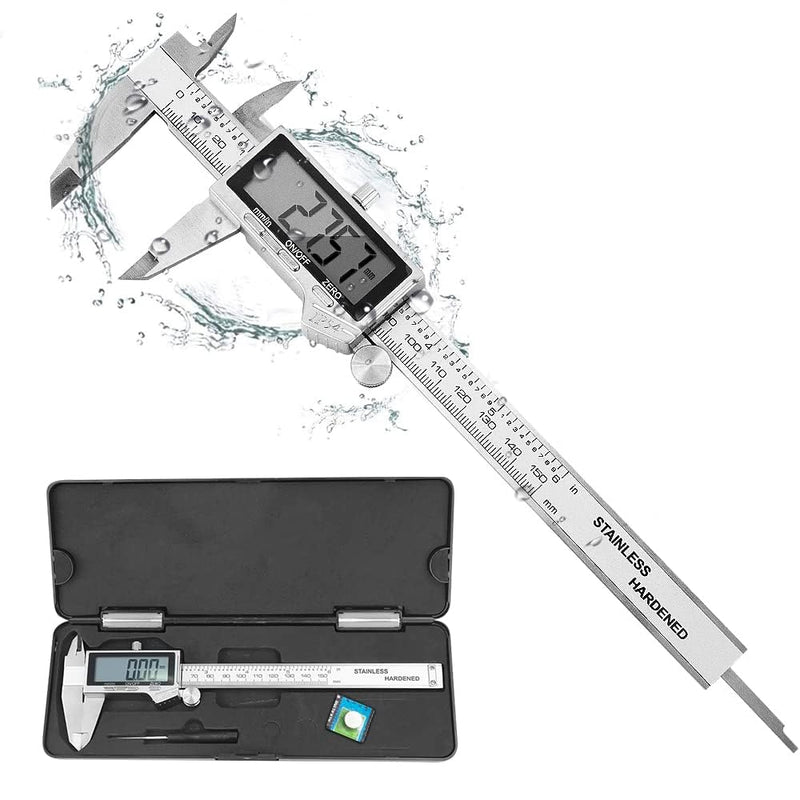 [Australia - AusPower] - Electronic Digital Vernier Caliper, LOUISWARE Stainless Steel Caliper 150mm/0-6 inch Measuring Tools with Extra-Large LCD Screen, inch/Metric Conversion QB_087 