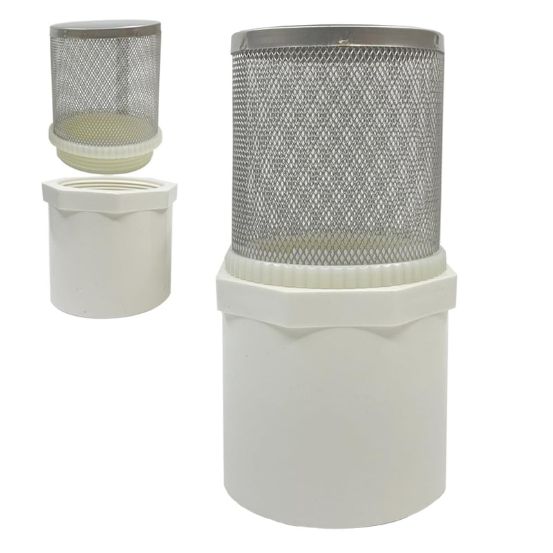 [Australia - AusPower] - 1 inch stainless steel filter cover connected to 1 inch/DN25 PVC water pipe, Suction Strainers used to remove debris and reduce solid entry 1"DN25 
