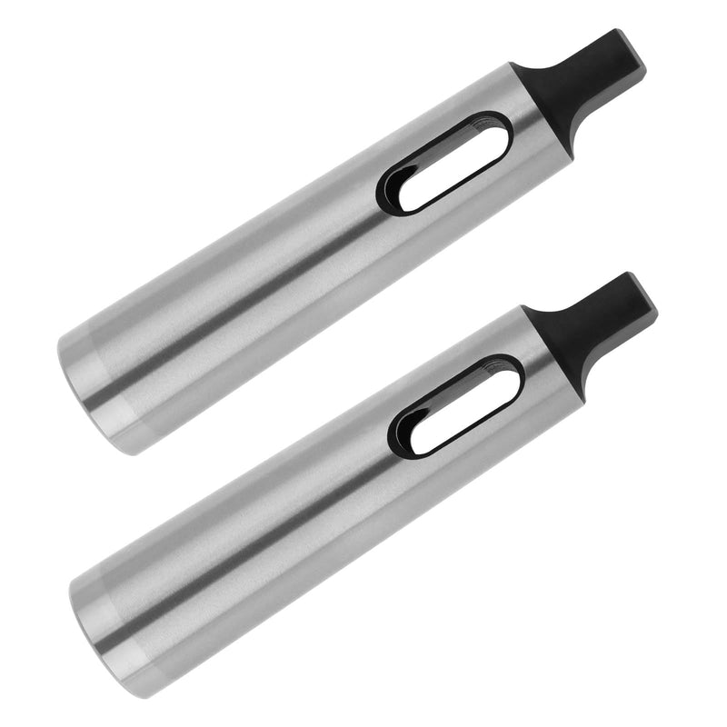 [Australia - AusPower] - eMagTech 2Pcs MT3 to MT2 Reducing Sleeve Morse Taper Drill Sleeve Reducing Adapter Taper Shank Drill 108mm for Reamer Minus Silver 