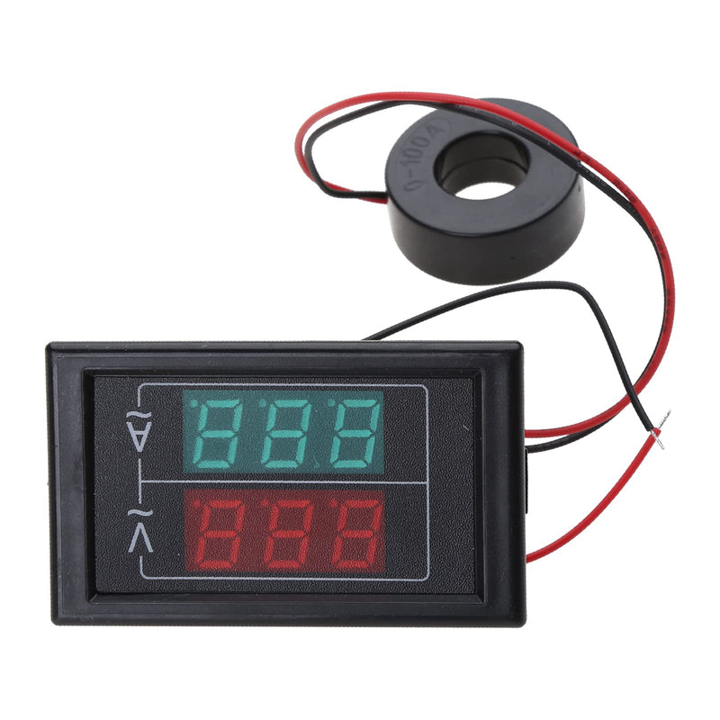 [Australia - AusPower] - Volts Amp Meter, 500V 100A Digital Voltmeter Ammeter Panel,LED 2in1 Multimeter, 2-Wire Voltage Amperages Tester Gauges, 4*1.6*6.3cm, As shown in the picture 