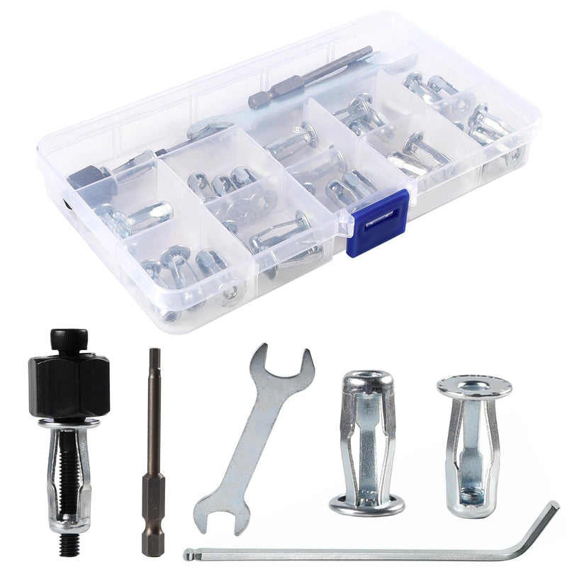 [Australia - AusPower] - M4 Jack Nuts with Installation Tool Threaded Insert Petal Nuts Expansion Nutserts Hollow Wall Anchors for Thin Soft Wall Plastic Polywood Pressboard Hardboard 