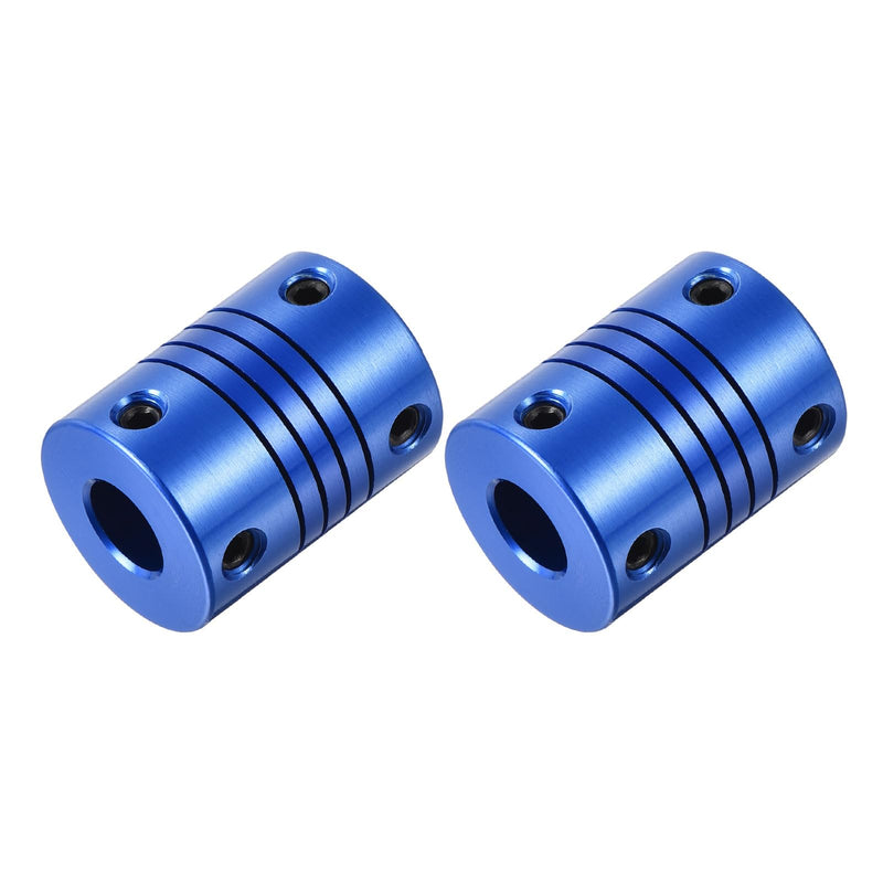 [Australia - AusPower] - uxcell 2Pcs 8mm to 10mm Aluminum Alloy Shaft Coupling L25xD19 Flexible Coupler with Screws for Encoders and Motors,Blue 2 