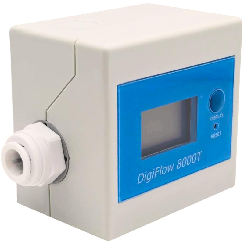 [Australia - AusPower] - Savant 3/8" Countdown Digital Water Timer with LCD Display, Measure Gallon/Liter Flow Rate, Food-Grade Flow Meter for Home rv RO Filter System, with A Pair of 3/8" Quick Fitting 8000T-QF38 