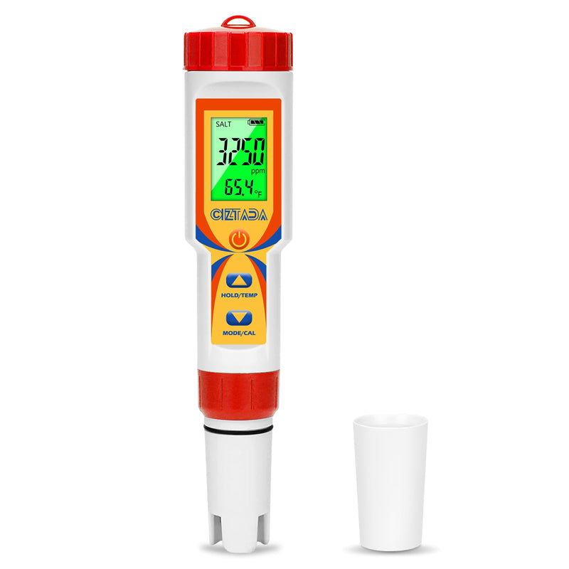 [Australia - AusPower] - Pool Water Tester 5 in 1 Digital Salt and pH Tester for Saltwater Pool Hot Tub Spas Multi-functional Salt pH TDS EC Meter for Swimming Pool Aquarium Hydroponics 5 in 1 Tester 
