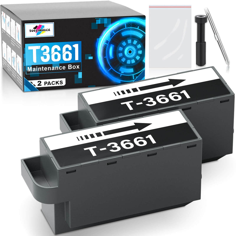 T3661 Ink Maintenance Box for XP-15000 XP-6100 XP-6000 XP-8800 XP-970 XP-8500 XP-8700 XP-8600 Expression Premium/Photo Printer, Compatible for Epson T3661 Maintenance Box (2 Packs)