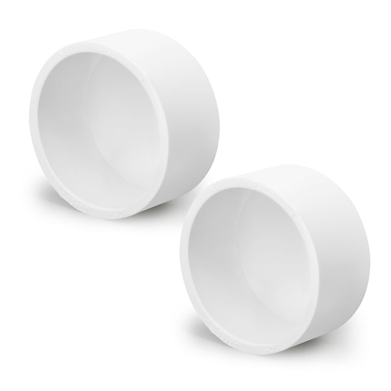 [Australia - AusPower] - PVC Pipe End Caps 2 Inch, Zernmiarder White SCH40 Furniture Grade Pipe Cover Fitting - Fits 2" PVC Pipes, 2 Pieces 