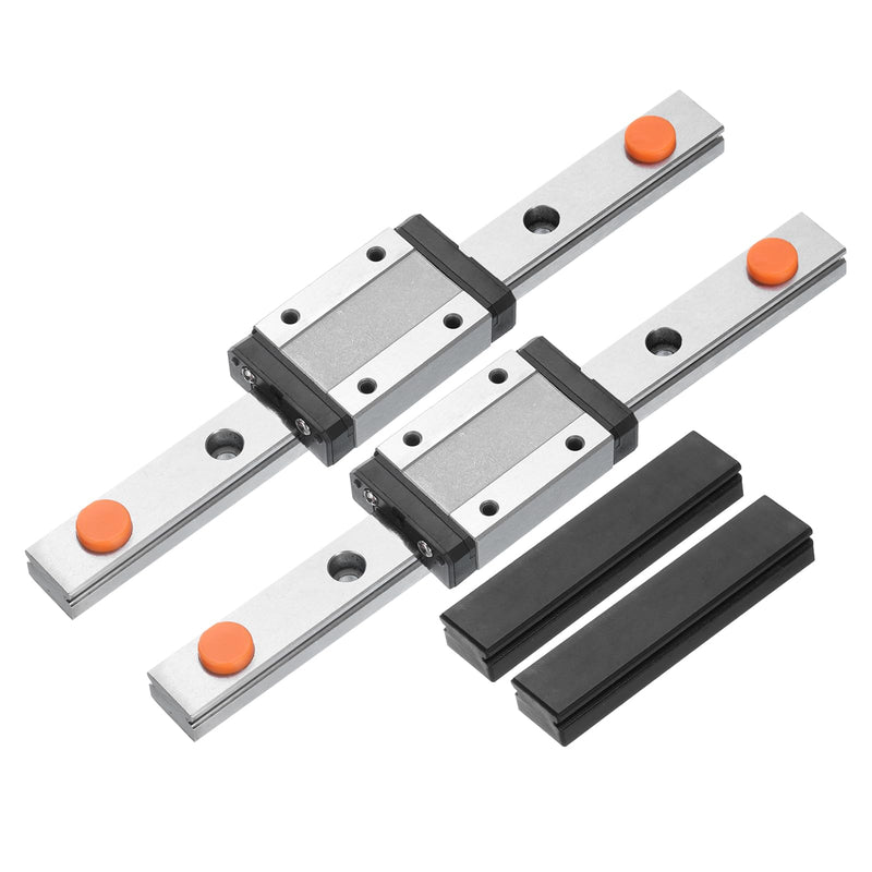 uxcell 2pcs MGN12 150mm Linear Guide Rail with 2pcs MGN12H Sliding Carriage Block Bearing Steel and 2pcs Plastic Mini MGN12 Linear Guide for DIY 3D Printers and CNC Machine, Black