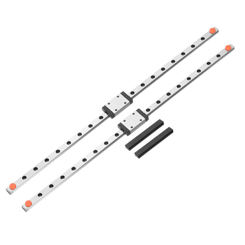 [Australia - AusPower] - uxcell 2pcs MGN7 300mm Linear Guide Rail with 2pcs MGN7H Sliding Carriage Block Bearing Steel and 2pcs Plastic Mini MGN12 Linear Guide for DIY 3D Printers and CNC Machine, Silver 