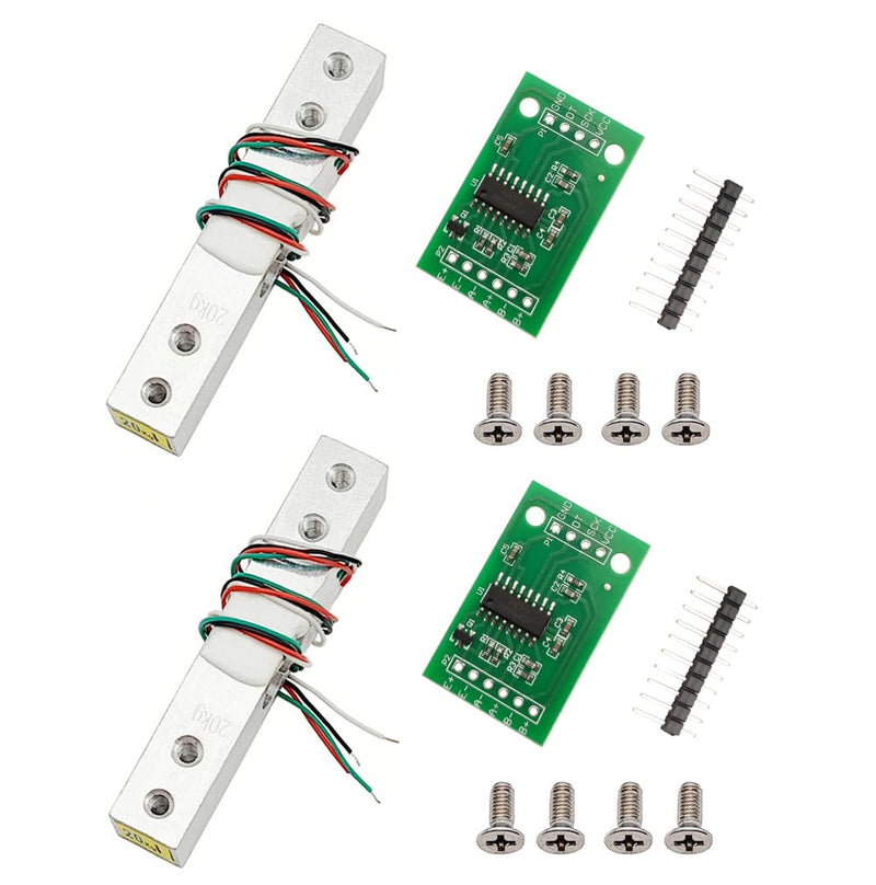 [Australia - AusPower] - 2 Sets Digital Load Cell Weight Sensor with Screws + HX711 AD Module Weighing Sensor for DIY Portable Electronic Kitchen Scale Kit compatible Arduino (10kg (22lb)) 10kg (22lb) 