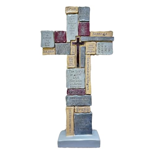 Imerance Inspirational Resin Standing Cross,12 Inch Christian Crucifix 12"L x 6"W