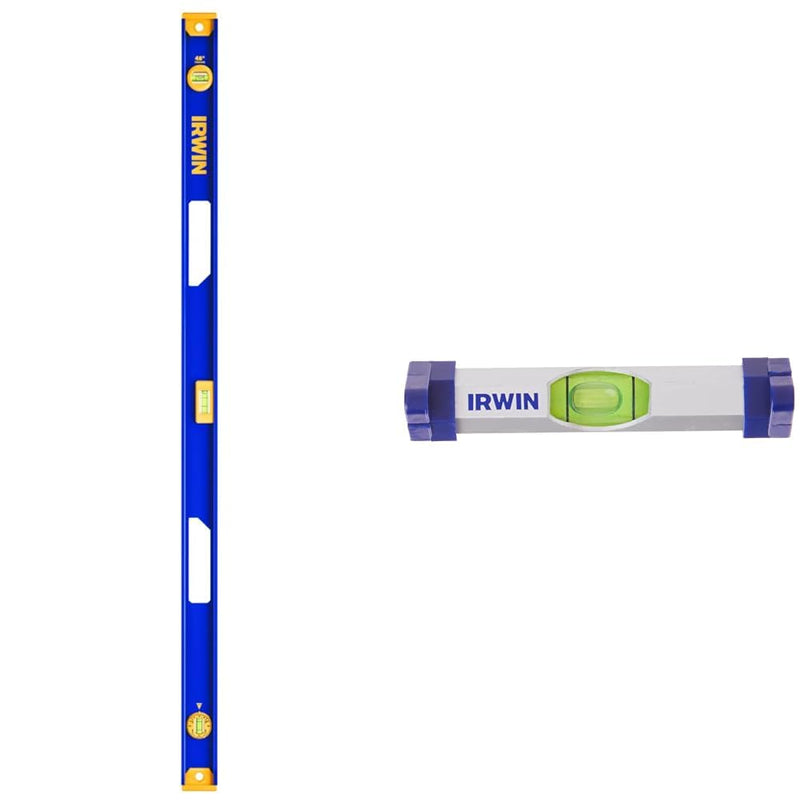 [Australia - AusPower] - IRWIN 48-Inch I-Beam Level, 3-Inch Aluminum Line Level, Blue and Silver 
