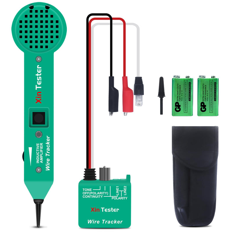 [Australia - AusPower] - Xin Tester Telephone Cable Toner Network Wire Tracer Upgraded, Electrical Tone Generator Probe Kit, High Accuracy Jack Testers RJ11 Ethernet Circuit Tracer Inductive Amplifier Adjustable Sense XT-200EP 
