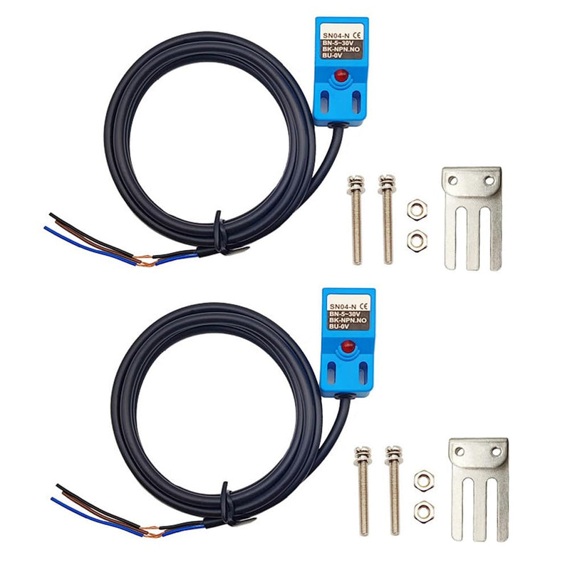 [Australia - AusPower] - Inductive Proximity Sensor SN04-N NPN NO Normally Open Detection Approach Switch with SN Bracket (Blue, 2 Pack) 