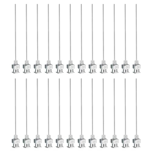 PATIKIL Pack of 24 Blunt Tip Dosing Cannula 20 g, 2 Inch Stainless Steel Liquid Dosing Cannulas with Lure Lock for Refilling Liquid Ink Adhesives 20G