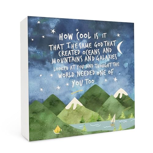 How Cool Is It The Same God Inspirational Wooden Sign Desk Decor 5x5,Bible Verse Sign,Positive Christian Home Bedroom Teens Room Nursery Classroom Dorm Shelf Table Decor