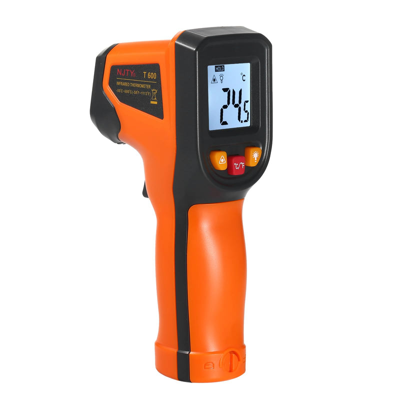 [Australia - AusPower] - Thermometer NJTY Infrared Thermometer Non-Contact Digital Gun -50°C~600°C (-58°F~1112°F) IR Thermometer for Industrial, Kitchen Cooking, Automotive, Not for Human Body Temp 