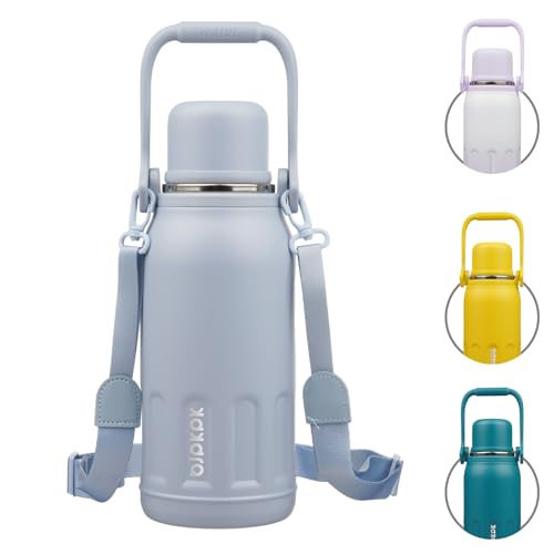 BJPKPK Stainless Steel Insulated Bottle with Handle & Strap, 40oz Blue Haze 40 Ounces