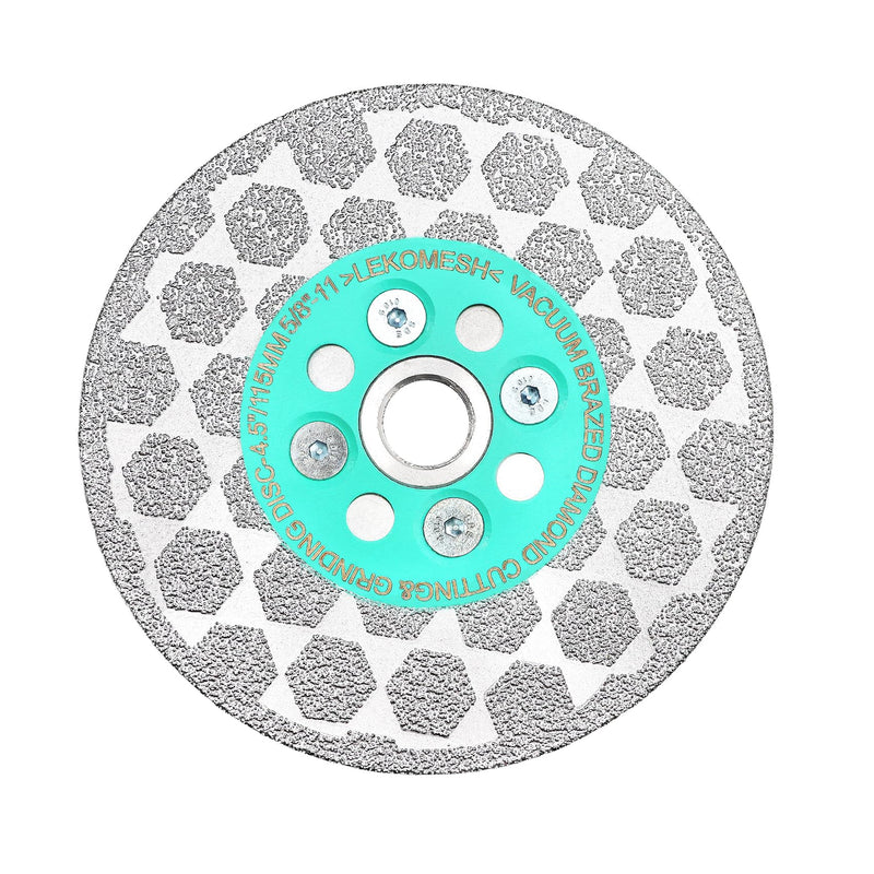 [Australia - AusPower] - 4.5" Diamond Blade for Angle Grinder – Vacuum Brazed Double-Sided Cutting & Grinding Wheel, No-Chip Tile Blade for Porcelain, Granite, Marble & Concrete – Stable, Fast Cutting,5/8-11 Thread 4.5 Inch 1 