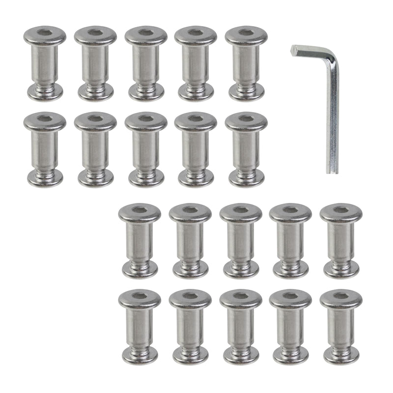 [Australia - AusPower] - Oedema 20 Sets M8×8mm Silver Screw Rivets Φ10×16mm Furniture Screws Stainless Steel Barrel Nuts and Bolts for Beds, Chairs, Furniture M8×8mm, Φ10×16mm 