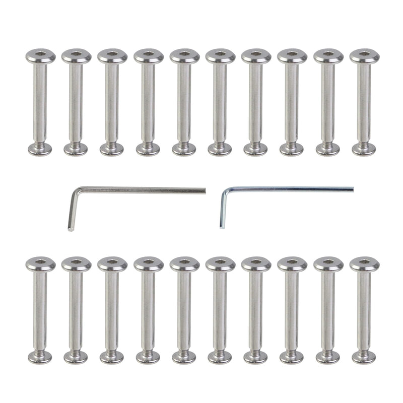 [Australia - AusPower] - Oedema 20 Sets M3×4mm Silver Binding Post Screw Φ4×25mm Screw Rivets Stainless Steel Barrel Nuts and Bolts for Photo Album, DIY Accessories, Furniture M3×4mm, Φ4×25mm 